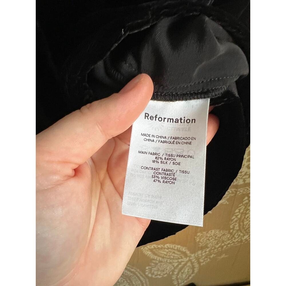 Reformation Lyza Velvet Slip Mini Dress Black Size M - Picture 7 of 7